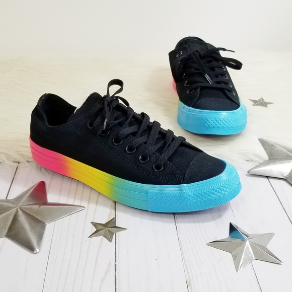Converse Shoes - Converse black rainbow chuck taylor sneakers 7.5